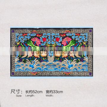 Golden fish patterns Embroidery Ethnic fabrics for bags