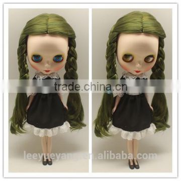 New style braid wavy olive green neo blythe doll wigs