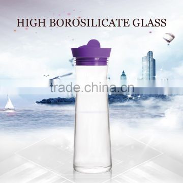 1000ml handmade glassware glass bottle with color silicon lid