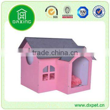 Addorable Pink 2-Room Pet House Dog Indoor Wooden House DXMP011