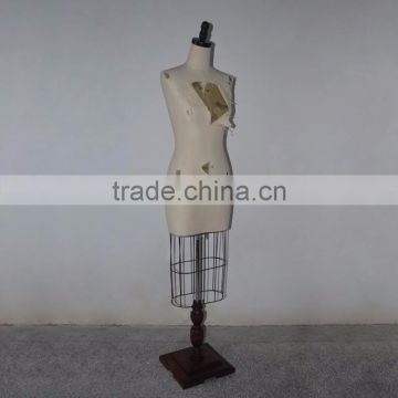 White Fabric dilapidated upper body retro woman mannequin display