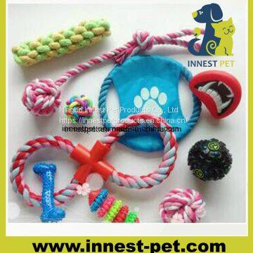 Factory-Direct Multi-Colors Pet Products Supply Plush Cotton-Rope Ball Dumbbell Dog Toy