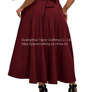 High Waist Vintage Ruffled Pure Skirt With Pockets