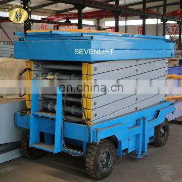7LSJY Shandong SevenLift heavy duty mobile hydraulic double cylinder scissor electric lift table