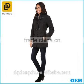 New fashion Black Celenia color block women winter coat