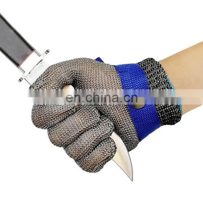Stainless Steel Gloves Cut Proof Stab Resistant Steel Wire Mesh Working Knuckle Butcher Protection Ambidextrous Safety Gloves