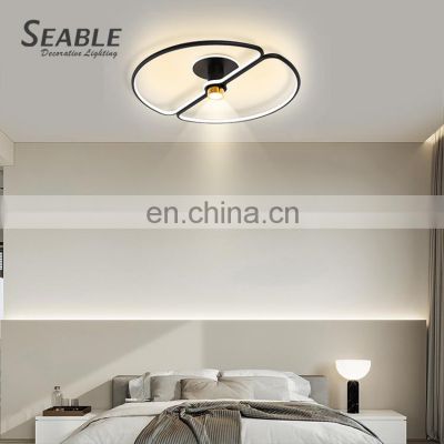 Long Term Use Indoor Fashion Decoration Black Aluminum Bedroom Living Room Modern LED Ceiling Lamp