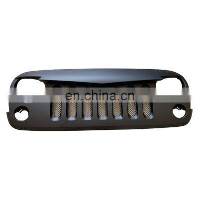 J034 Angry Style Car Grill Black ABS Front Grille Car Accessories Modified Racing Grille Fit For Jeep Wr angler JK 07-17