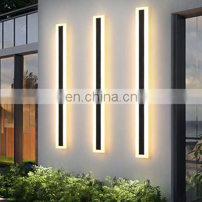 IP65 Waterproof Outdoor Modern Linear Long Strip LED Wall Lamp 110V 220V Garden Sconce Wall Lights