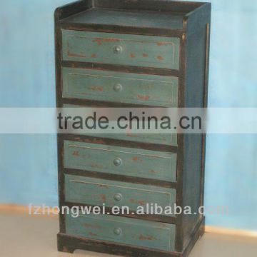 Antique Green Wooden Cabinet Corner Storage Cabinet with for Living Room