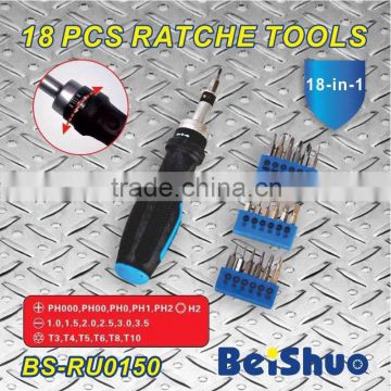 BS-RU0150 18pc ratchet handle screwdriver bits sets
