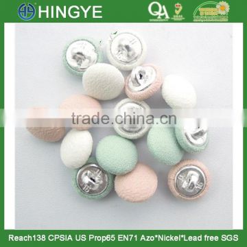 Aluminium material Backing Fabric Covered Shank Button -- F1552