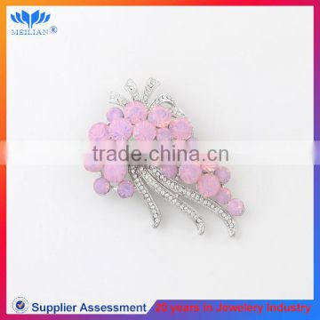 2014 New Silver Plated Pink Crystal Brooch For Wedding Invitations