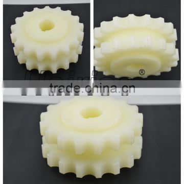 Nylon plastic double driving chain sprocket with keyway
