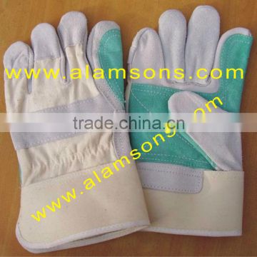 Reinforcement Cow Split Leather Working Gloves / Safety Gloves / Rigger Guntlet