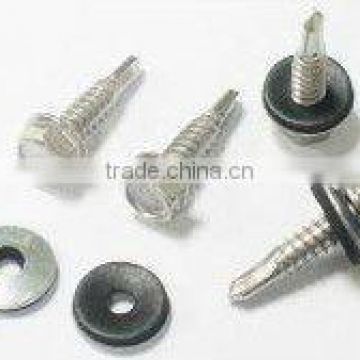 hex head self drilling screw with EPDM washer