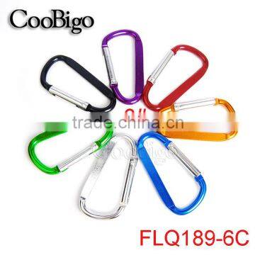 Multi-Color Aluminum Spring Flat Carabiner Snap Hook Hanger Keychain Hiking Camping #FLQ189-6C(Mix-s)                        
                                                Quality Choice