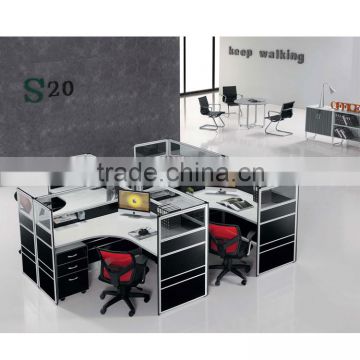 Accepted customized manufacturer 4 person modern office workstation