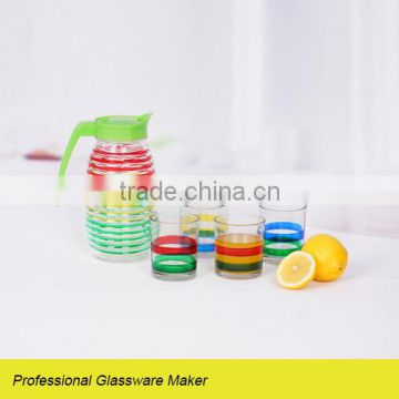 Hand painted 5 pcs Glass water bottle