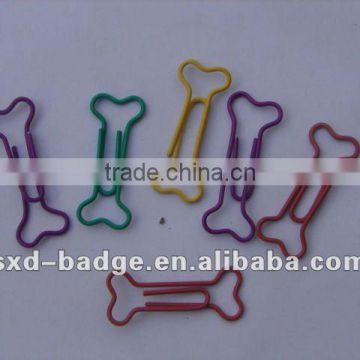 colorful bone shape paper clip coated