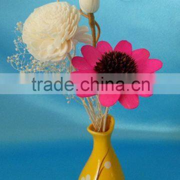 reed diffuser stick with pink sunflower