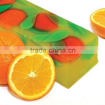Orange with figures natural handmade soap