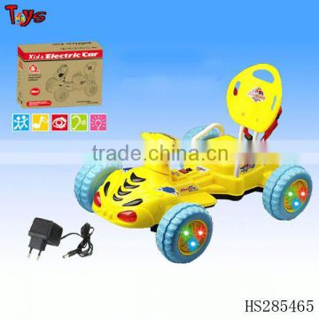 B/O steering wheels electric battery operated toy car with light/music/charger+battery