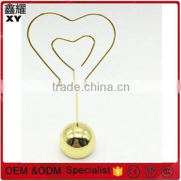 Good quality Promtional gifts customer logo gold heart shape round memo clips customized