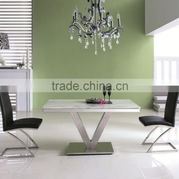 Marble dining room table chairs with design furniture