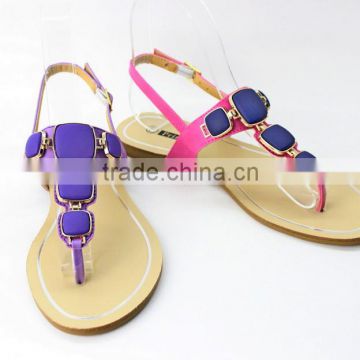 Best selling wholesales women fancy beaded flat summer sandals