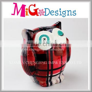 New Arrive Low Price Custom Ceramic Piggy Bank Owl Shaped
