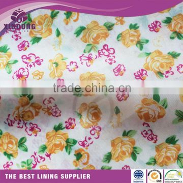 flower design polyester printed taffeta fabric print lining fabric for dress