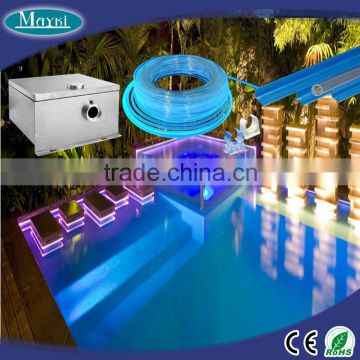 Hot Sell Custom pool designs fiber optic swimming pool with LED light projector and side glow fibers
