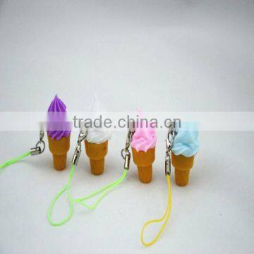 Replica multicolor mini fake ice cream cone prop stage display props key chain charms