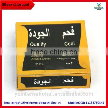 2014 Long time burning Popular bamboo coals silver charcoal