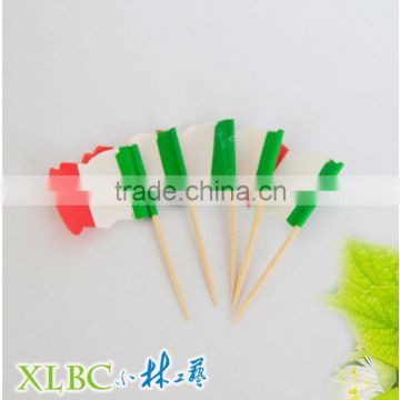 Disposalbe wooden flag toothpick with national