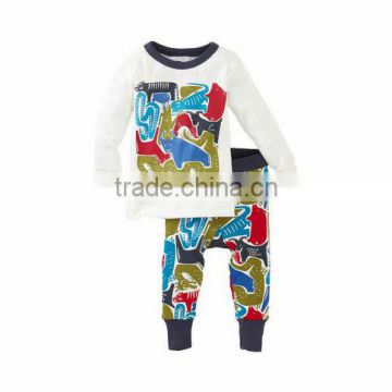 wholesale screen printed graphic baby clothes set pajama