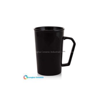 12oz Angular handle design custom ceramic Latte coffee mug