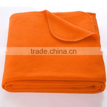 100D 144F micro fiber thick orange whip stitch edge anti pill durable flame resistant blanket