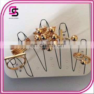 Girls fashion jewelry gold ring settings with CCP beads