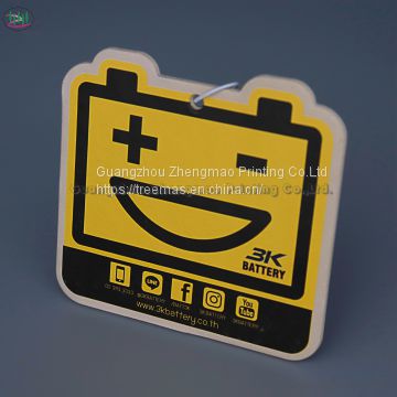 Low price large quantity supply ability from ten-year manufacturer double-printed paper car air fresheners with lemon fragrance