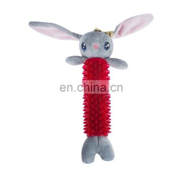 Red Rabbit Durable Eco Friendly Squeaker Plush Dog toy Supplier