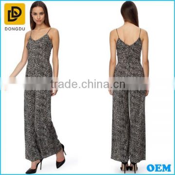 New style animal print design sexy women backless jumpsuit 2014