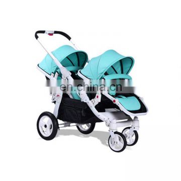High Landscape  Pram Adjustable One Hand Foldable Double Twin Newborn Baby Stroller