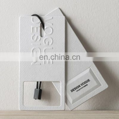 Wholesale Custom Garment Shirt Shoes Bags Swing Designs Embossed Eco-friendly Paper Hang Tag for Clothes
