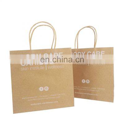Custom kraft paper shopping bag take away bags kraft paper packaging bags with handle