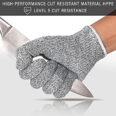 En388 Cut Resistant Knit Wrist Gloves Hand Protection Kitchen Cut Level 5 Protection Cut Resistant Glove