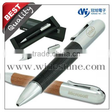 Latest Corporate Gifts leather pen usb flash drive with Metal leather ball pen for giveaway gift
