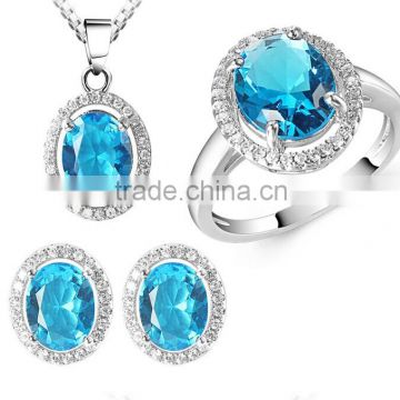 Alibaba express diamond crystal pendant necklaces and earrings set fashion jewelry set