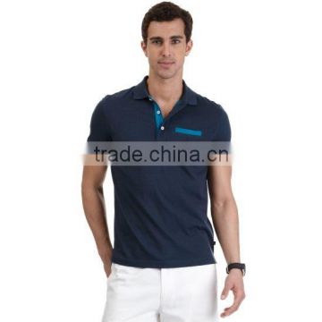 plain single jersey polo t shirt with fake pocket
